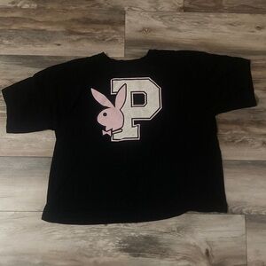 Playboy Bunny Black White & Pink Tshirt Women’s OSFA
